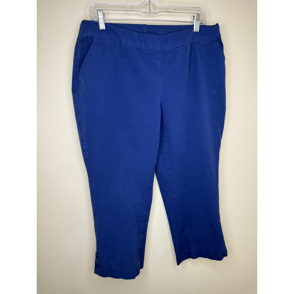 Isaac Mizrahi Live! Petite 24/7 Stretch Icon Crop Pants Deep Blue P16 #11 - Picture 5 of 8